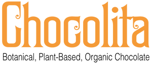 Logo with text: Chocolita - Botanical, Plant-Based, Organic Chocolate.
